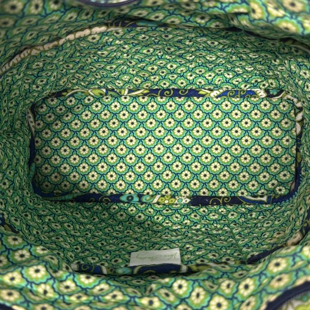 Vera Bradley Rhythm & Blues (Retired Pattern) Green Blue Floral Paisley Tote